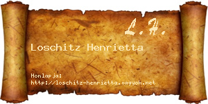 Loschitz Henrietta névjegykártya